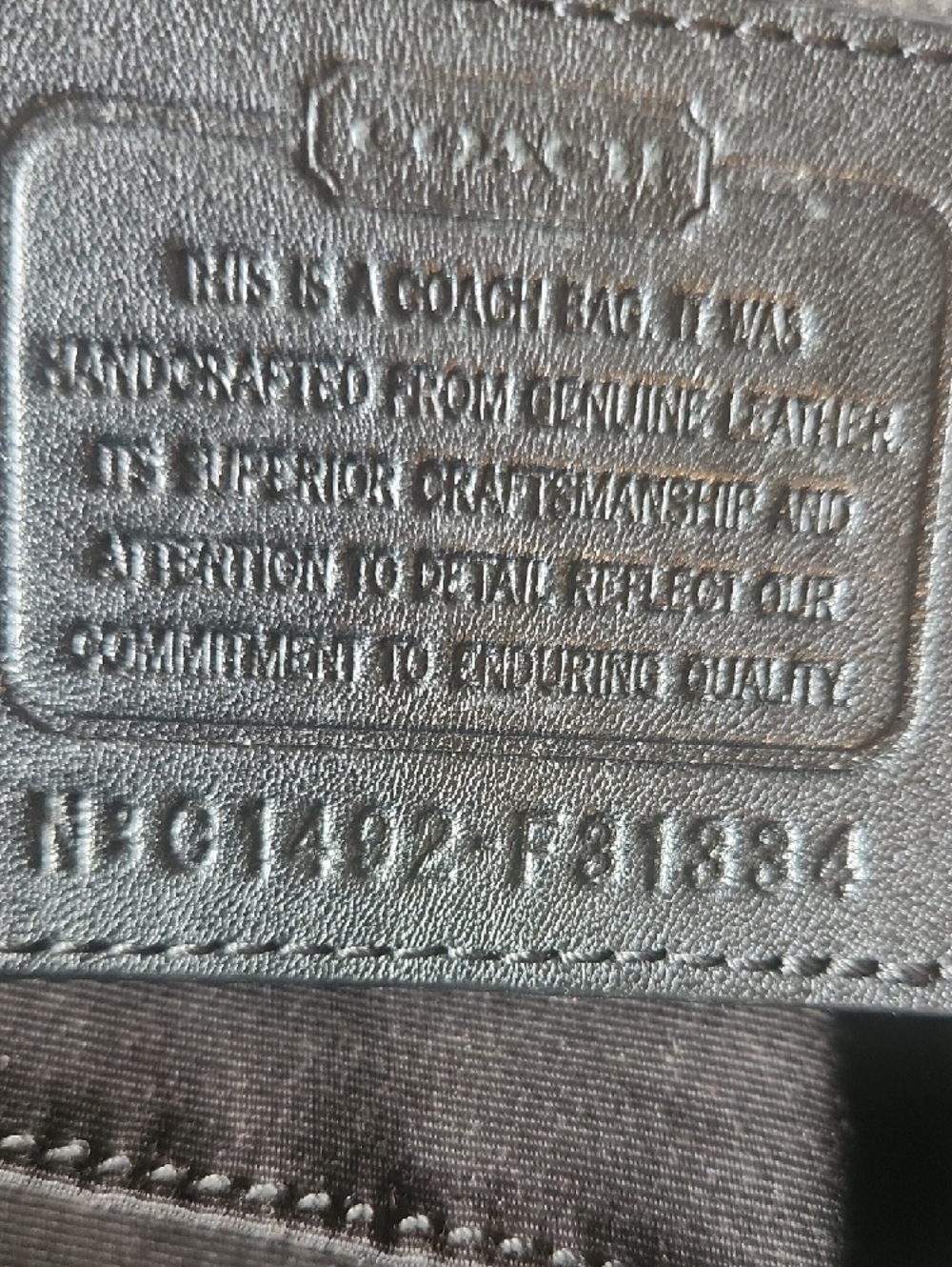 Coach Peppled Leather Hadley Black Leather Tote Bag - Picture 7 of 14